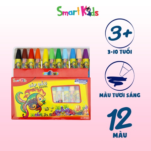 Sáp Dầu Smart Kids  12 màu OP1001 / 18 Màu OP1002/ 24 màu OP1003