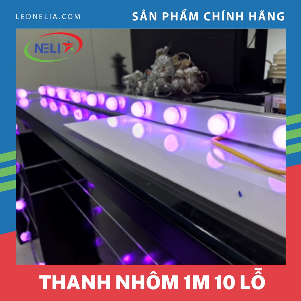 Thanh nhôm gắn bóng f30mm chuyên dùng trang trí viền tòa nhà.