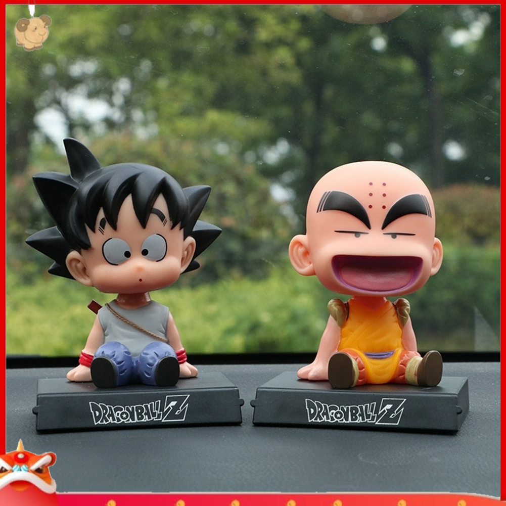 【EY】10cm Anime Dragon Ball Z Action Figure Goku Krillin Shaking Head Doll Car Decor