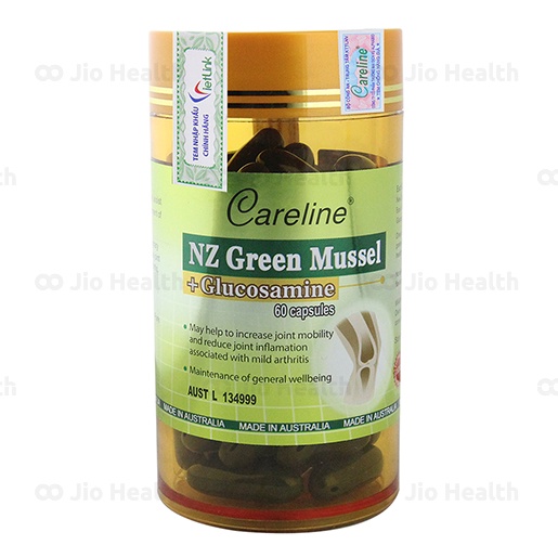 CARELINE Viên uống hỗ trợ xương khớp Careline Nz Green Musells  Hộp 60 viên Tinh chất vẹm xanh tươi Úc