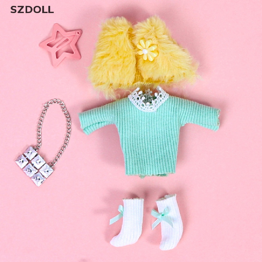 Set Đầm Đồ Chơi Búp Bê 16cm Dễ Thương Cho Bé Gái