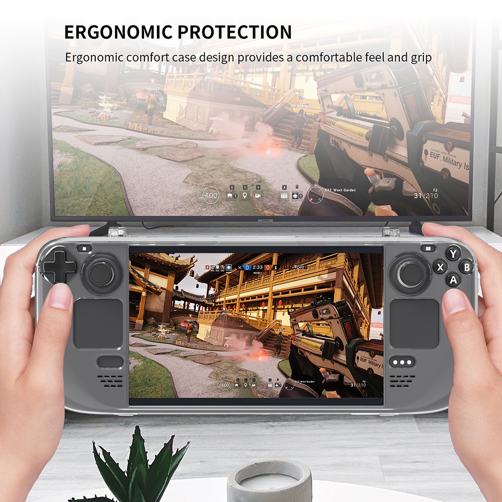 Ốp PC Cứng Trong Suốt Chống Trượt Cho Máy Chơi Game Cầm Tay Hơi Nước