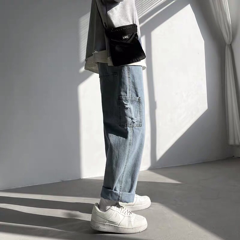 [CÓ BIG SIZE] Quần bò jeans ống rộng Ulzzang túi sườn streetstyle siêu chất ❤️ | BigBuy360 - bigbuy360.vn