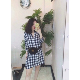 váy kẻ sơ mi