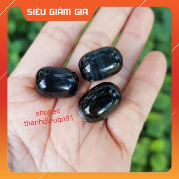Lu thống đá màu xanh đen mắt.hổ kèm dây đeo cổ