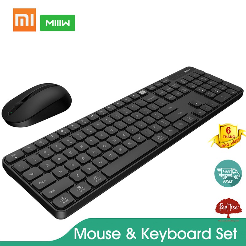Bộ Bàn Phím Và Chuột MIIIW Chính Hãng, Bàn Phím Di Động 104 Phím Không Dây Cho Văn Phòng Chuột Chống Trượt 2.4GHz