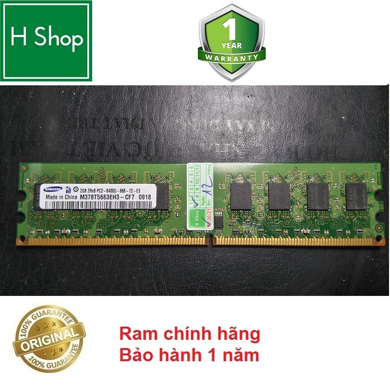 RAM PC DDR2 2gb bus 800 - 6400U ram tháo máy bộ chính hãng, bảo hành 12 tháng