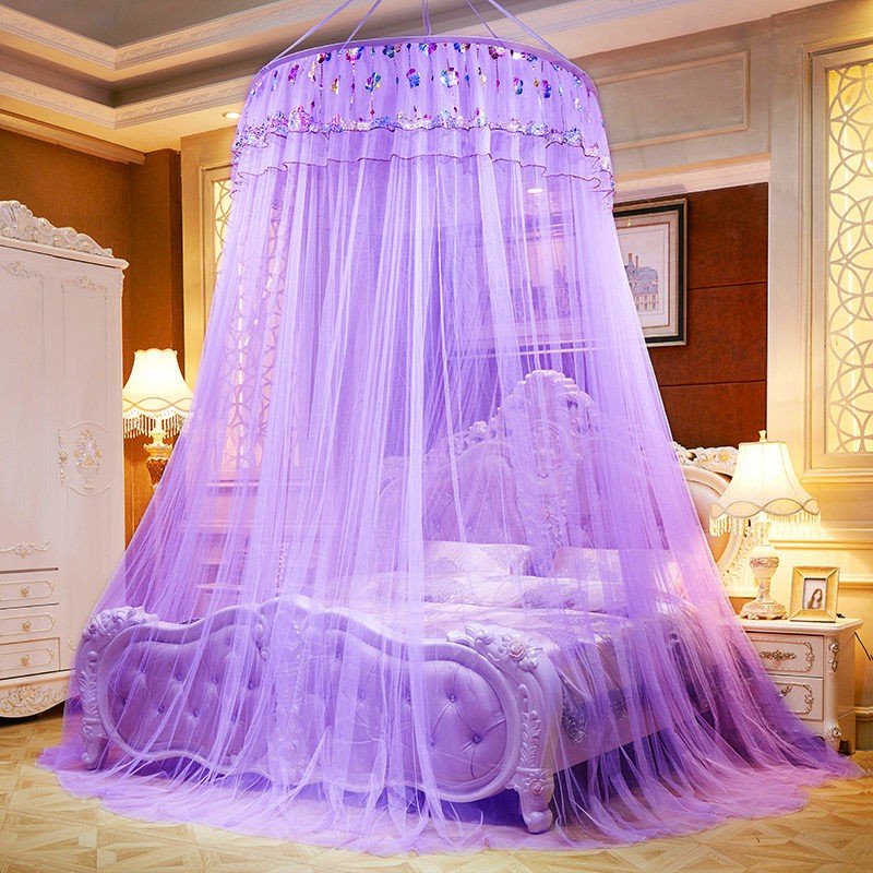 Mùng chống muỗi dạng vòm cung điện chúa gió giường 1,5m1,8m lắp đặt miễn phí lưới hoa văn hộ gia đình giá đỡ trầ