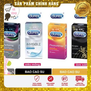 Bao cao Su Durex 4 hộp 48 chiếc Fetherlite Performa PleasuareMax Invisible