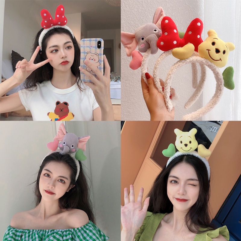 Băng đô rửa mặt hình chú gấu dễ thương phong cách Hàn quốc