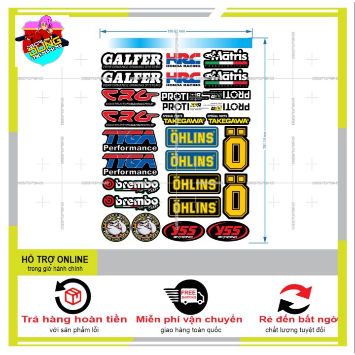 LOGO STICKER TRANG TRÍ XE MÁY 004 - DUNG DECAL