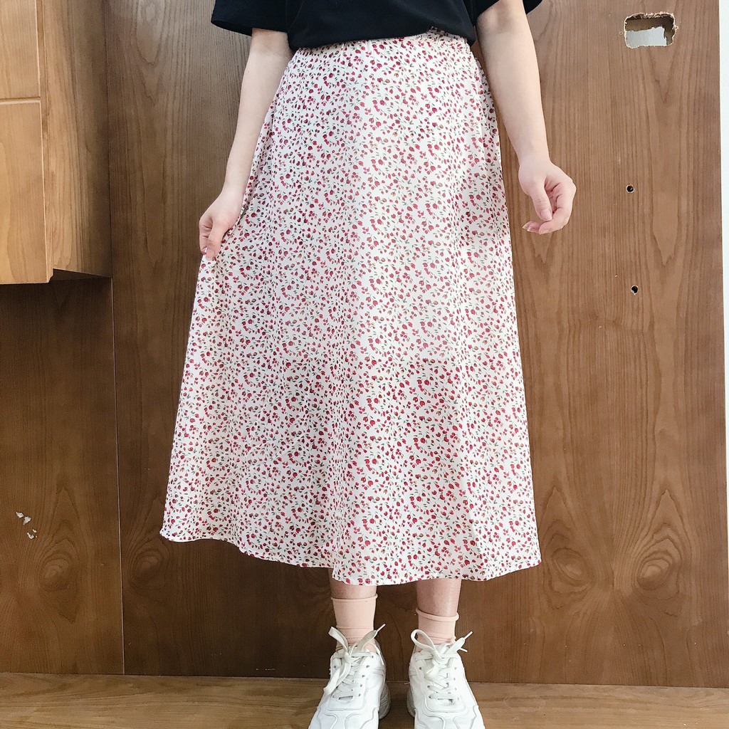 Chân váy hoa nhí vintage nhiều màu trẻ trung, chân váy dài vintage | BigBuy360 - bigbuy360.vn