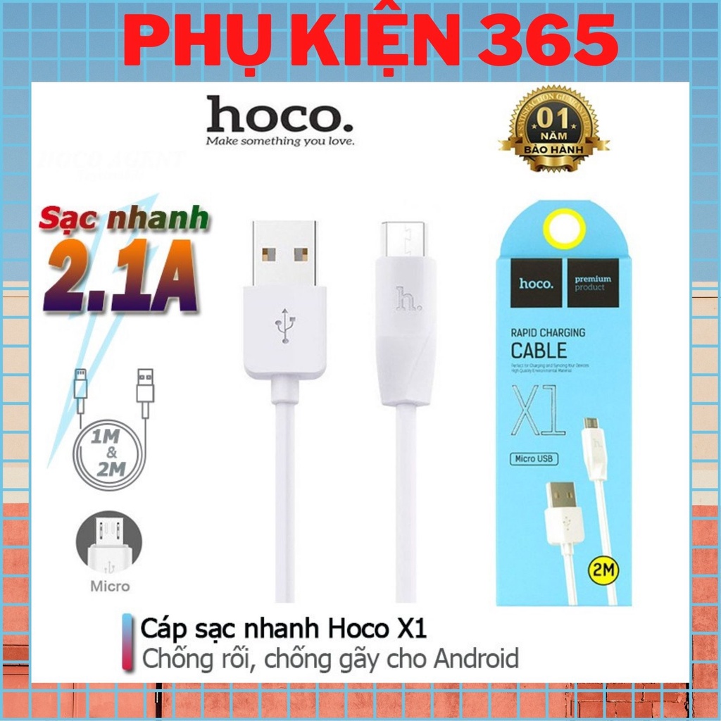 Dây Sạc Samsung💎CAO CẤP💎Cáp Sạc Hoco X1 Chân Micro Usb Cho Android, Hỗ trợ Truyền Dữ Liệu -Bảo Hành Chính Hãng