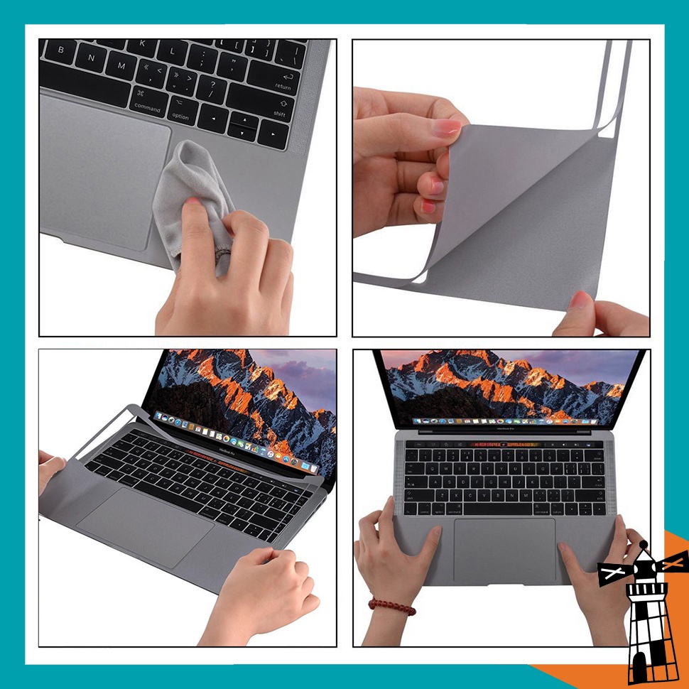 Bộ Dán Kê Tay Kèm Trackpad Full Viền Macbook Chính Hãng JRC-4 Màu