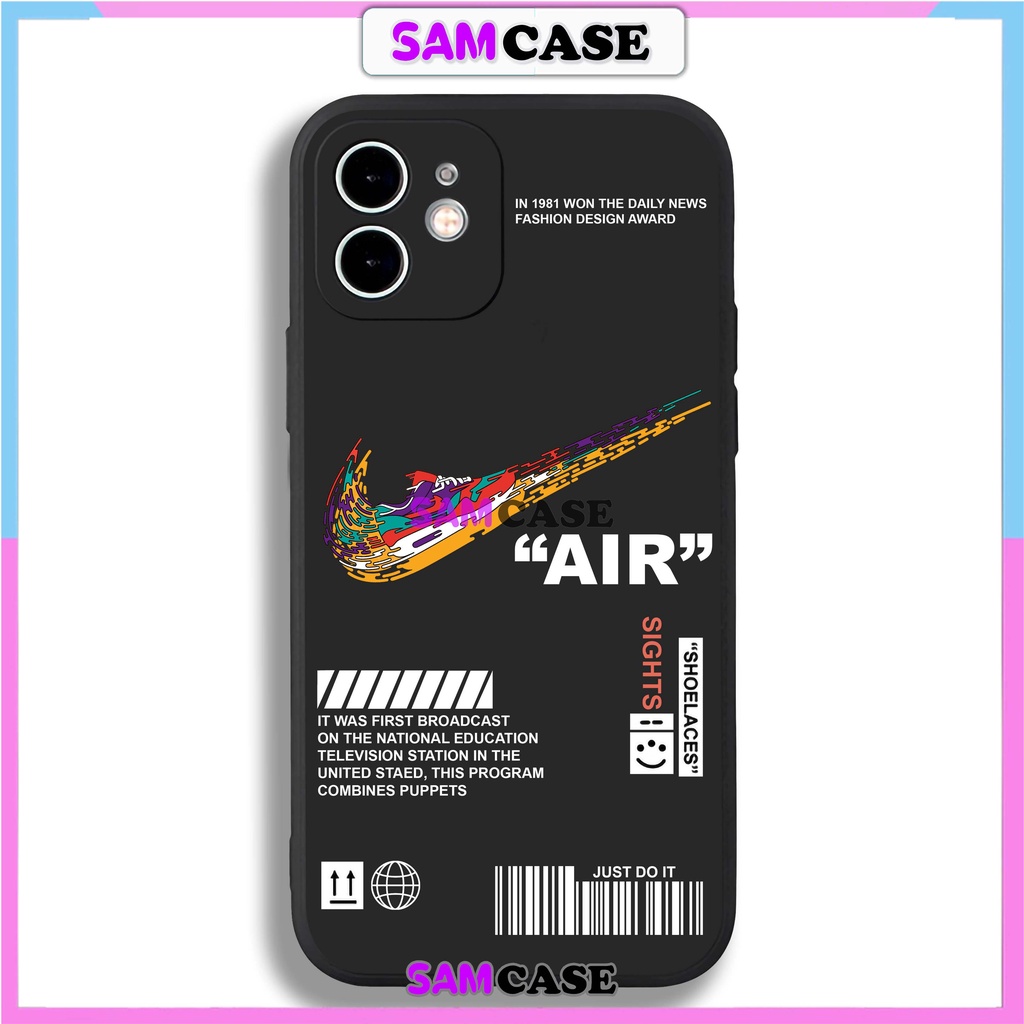 Ốp lưng iPhone Nike cạnh viền vuông silicon dẻo bảo vệ camera cho iphone 6/6s/7/8/X/XS/XR/11/12/13/14 Pro Plus Max cute