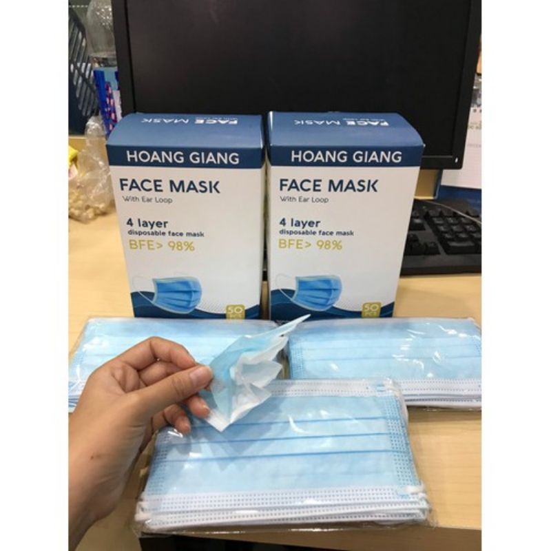 Bịch 10 khẩu trang y tế 4 lớp kháng khuẩn Ngăn Bụi