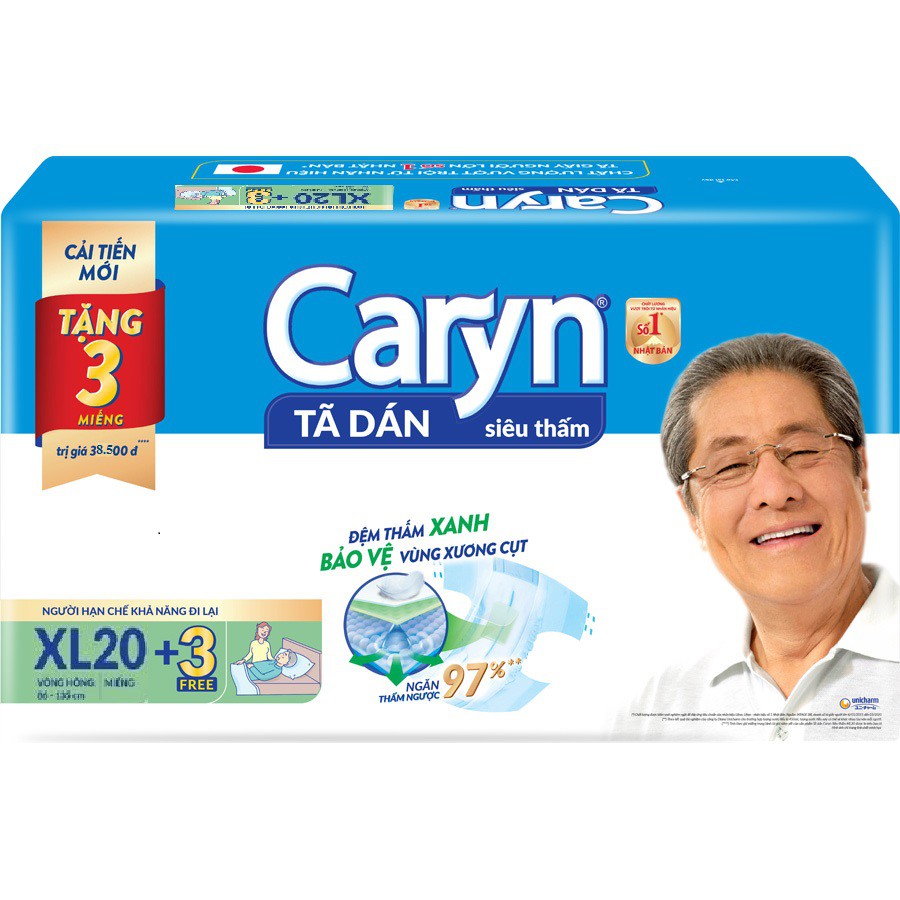 Tặng 3 miếng - Tã dán người lớn Caryn XL20 (20 miếng size x-L)