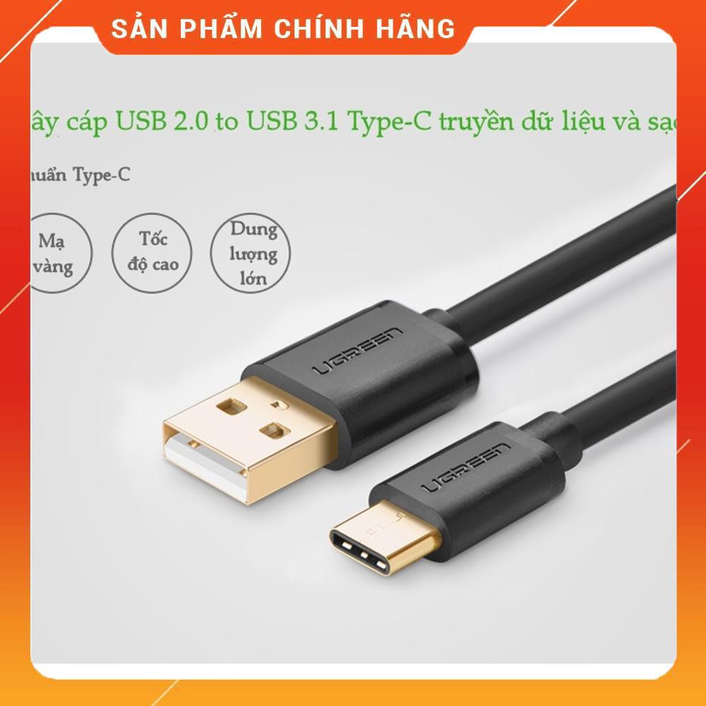 Cáp chuyển USB 2.0 to Type C dài 1.5M Ugreen 30166 (Đen) dailyphukien