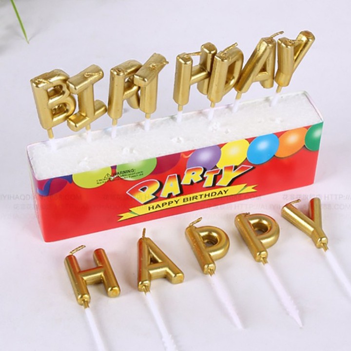 Bộ nến chữ Happy Birthday, bộ nến đèn cầy trang trí sinh nhật