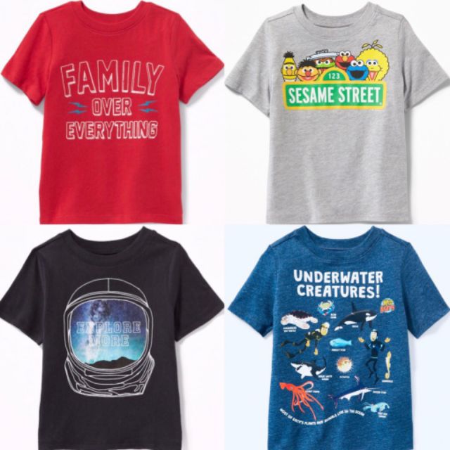 Áo thun bé trai oshkosh xuất dư size 12m-5t