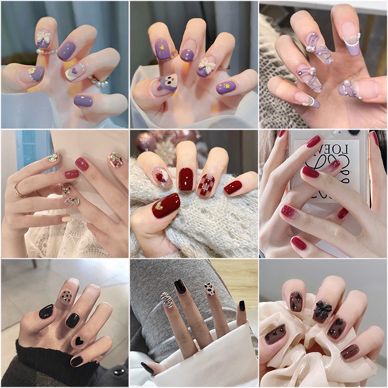 Bộ Móng Tay Giả Ngắn Vừa Và Ngắn Chất Lượng Cao Hỗ Trợ Chụp Ảnh