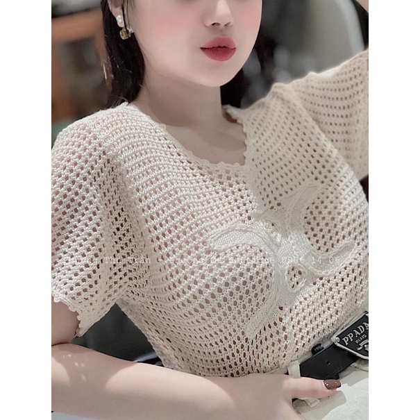 Áo lưới dập nổi hoạ tiết siêu hot