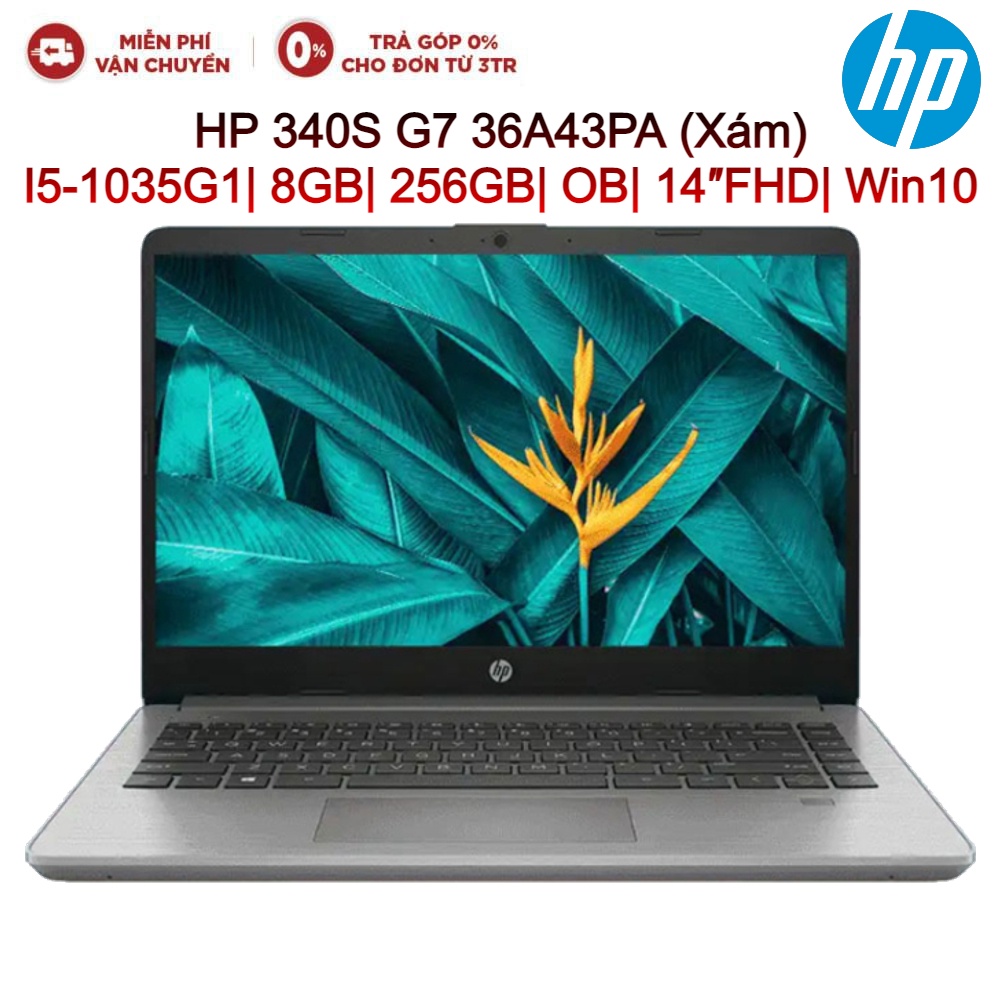 [Mã ELHP15 giảm 10% đơn 15TR] Laptop HP 340S G7 36A43PA I5-1035G1| 8GB| 256GB| OB| 14″FHD| Win10 (Xám)