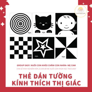 Bộ 6 thẻ dán tường KÍCH THÍCH THỊ GIÁC cho bé sơ sinh