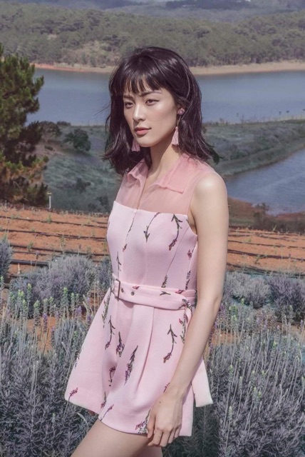 [Pass] Jumpsuit hiệu Elise tím oải hương size S