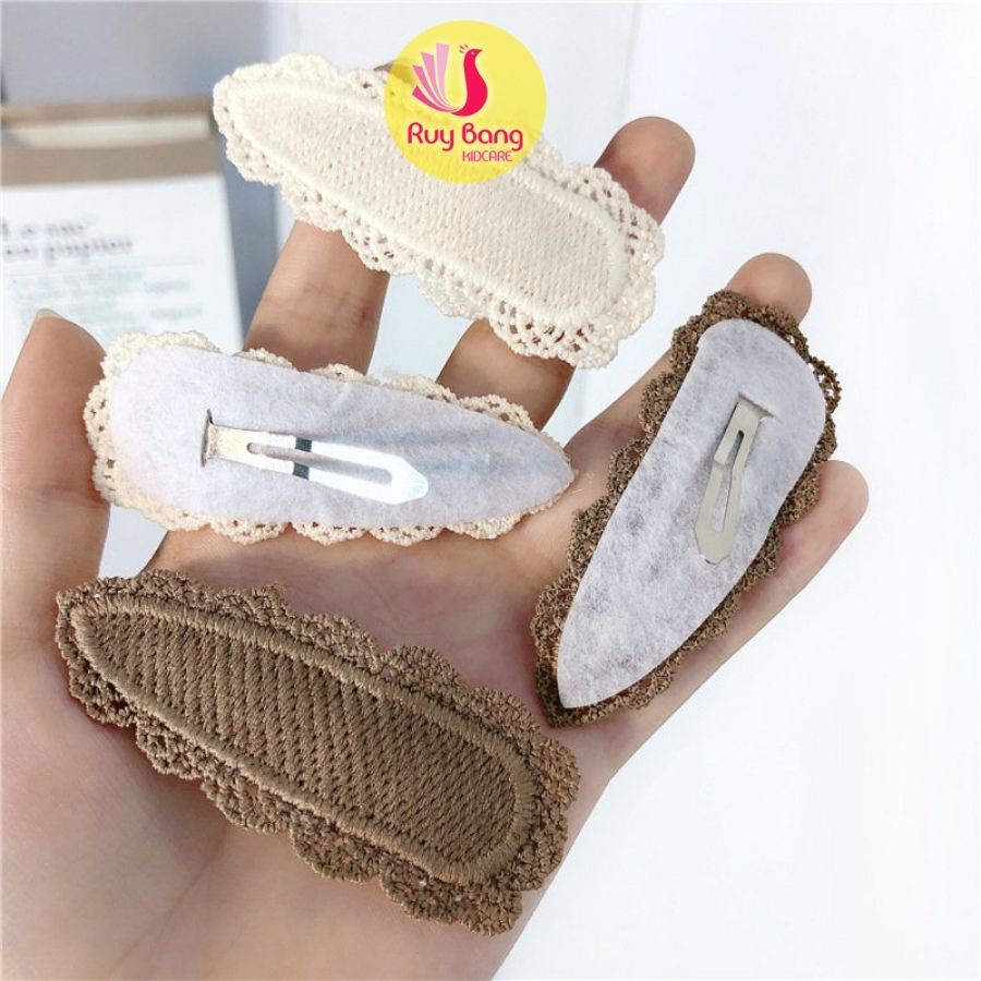 Kẹp tóc bật bọc ren Hàn Quốc
