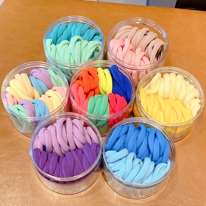 Bộ 50 Dây Buộc Tóc Màu Kẹo Ngọt Đơn Giản Thời Trang Xinh Xắn Cho Nữ
