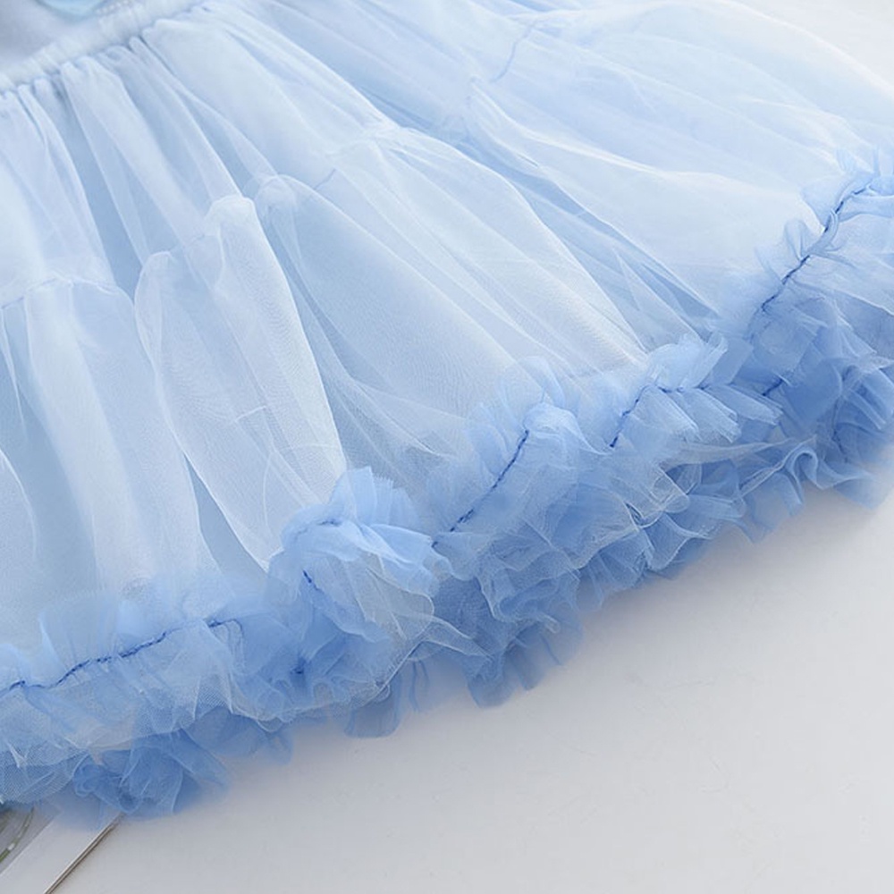 BEAR LEADER Đầm Công Chúa Aisha Tay Dài Phối Lưới Thời Trang Mùa Thu Hàn Quốc Mới Cho Bé Gái 2-6 Tuổi