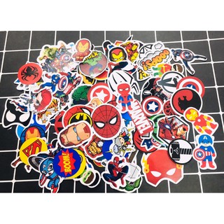 bộ sticker mix nhân vật marvel ( combo 10-50 hình, random hình)
