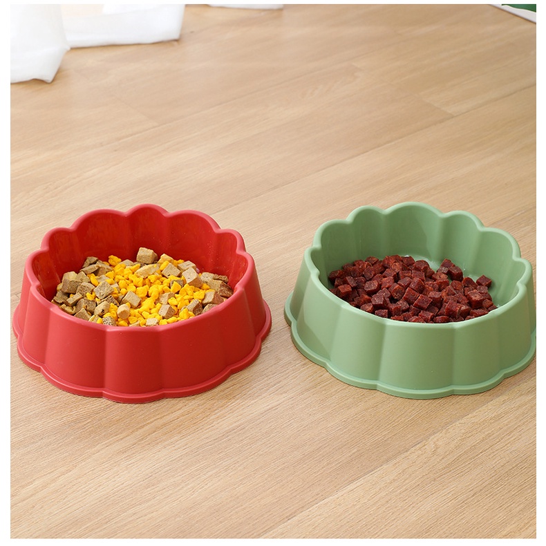 chén nhựa hoa cho chó mèo