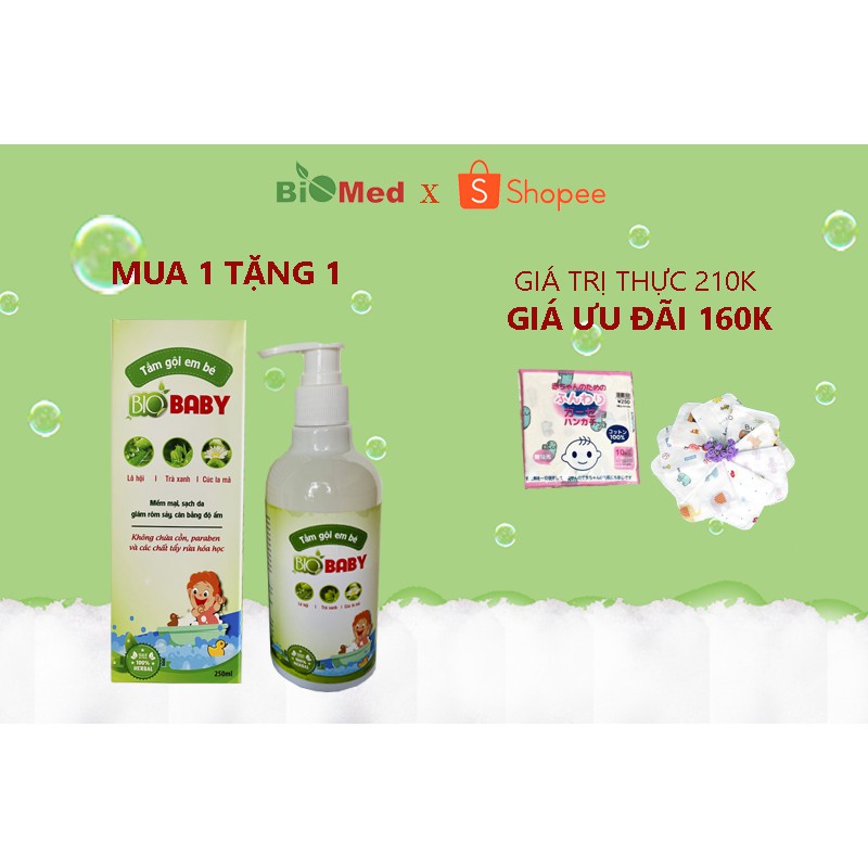 [COMBO KHUYẾN MÃI]Gel tắm bé 100% Thảo dược từ Thiên nhiên Biobaby 250ml - BO02