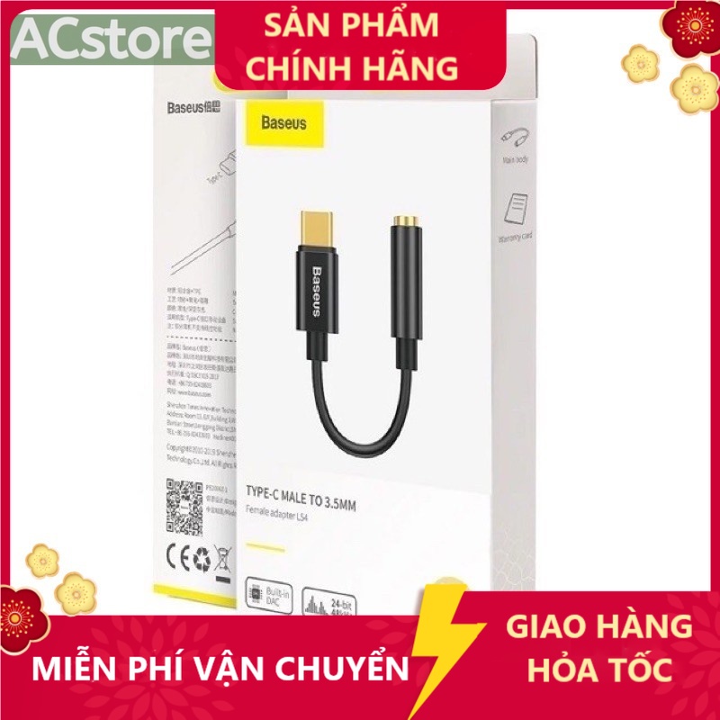 Baseus L54 Jack chuyển tai nghe chân TYPE-C sang chân 3.5mm - hỗ trợ đàm thoại - Baseus L54 -ACSTORE