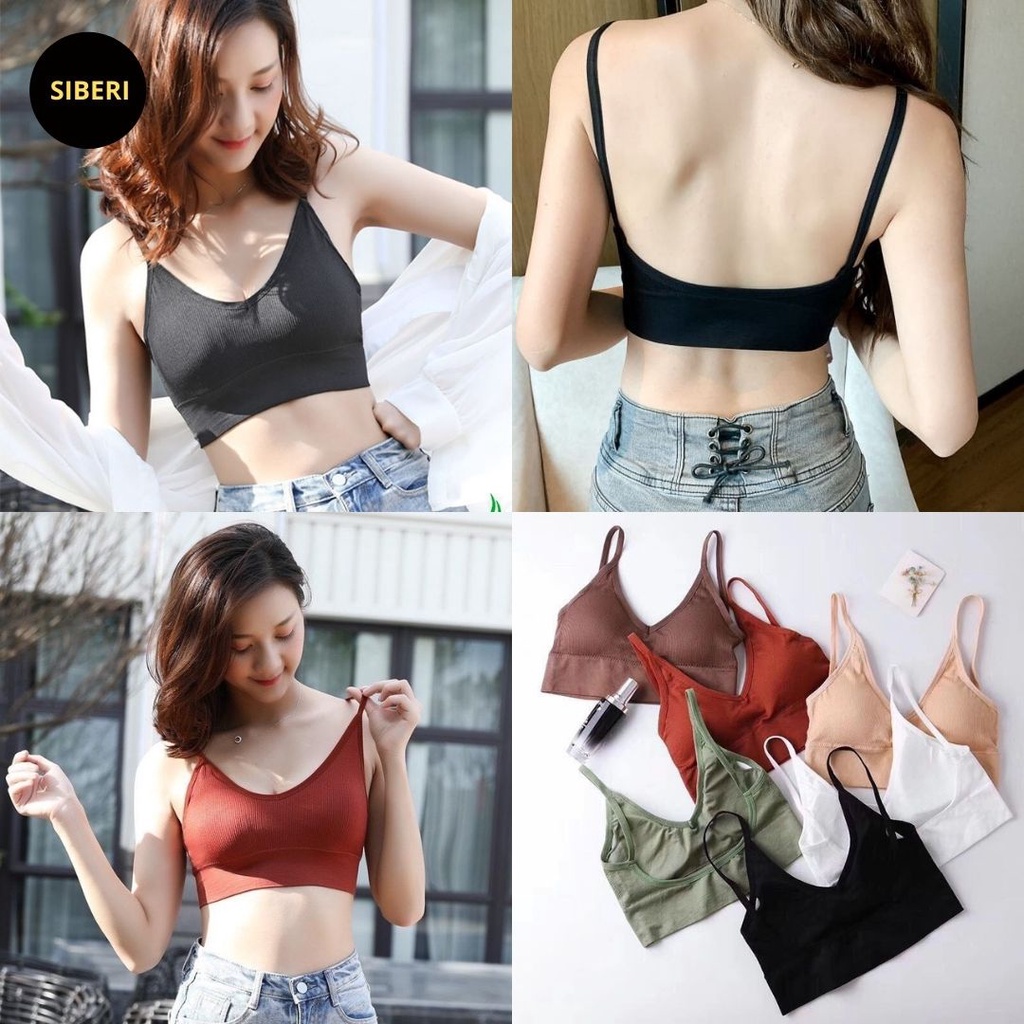 Áo bra hở lưng, áo ngực cotton gân tăm mềm mại, lót nữ không gọng, nâng ngực, co giãn 4 chiều, thấm hút mồ hôi _ Siberi