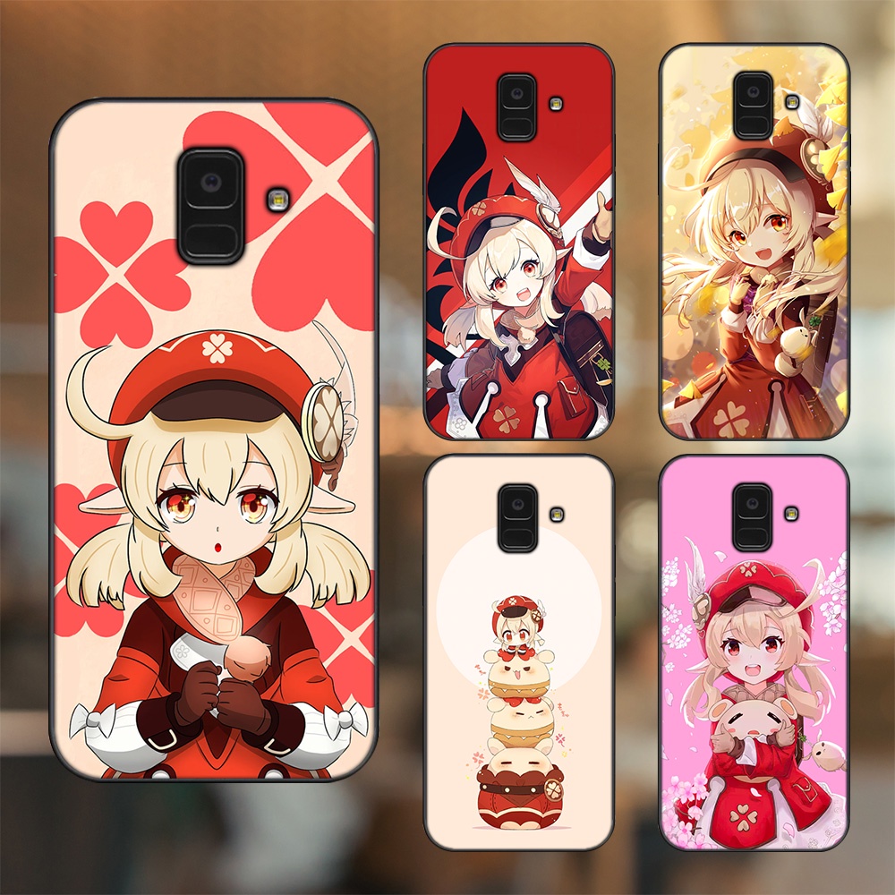 Ốp lưng Samsung A5 2018, A6 2018, A8 2018, J6 2018, A8 Plus viền đen in hình Klee Genshin Impact
