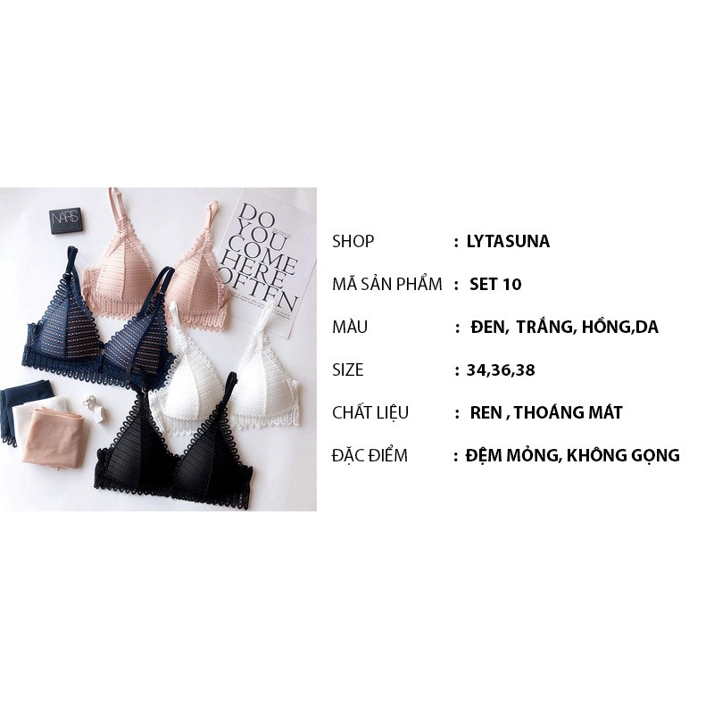 Sét áo lót kèm quần, set Ren Vân chất ren cao cấp đệm mỏng sexy SET10 | BigBuy360 - bigbuy360.vn