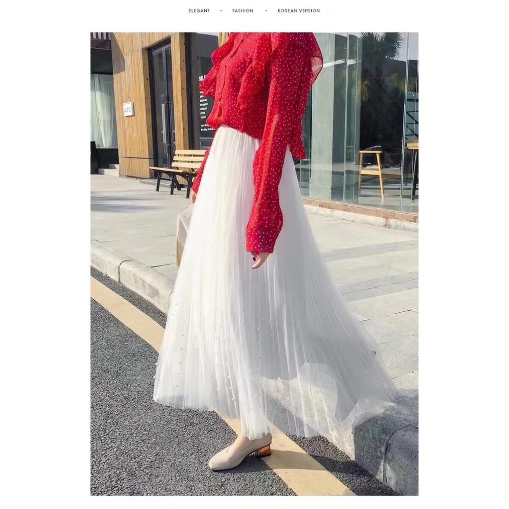 Chân Váy Dáng Dài Điểm Chấm Điệu Đà Cho Nàng Thích Cute | BigBuy360 - bigbuy360.vn