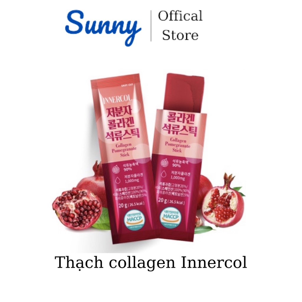 THẠCH COLLAGEN INNERCOL VỊ LỰU VÀ CHERRY ĐẸP DA, DƯỠNG DA CĂNG BÓNG CHỐNG LÃO HÓA SUNNY STORE