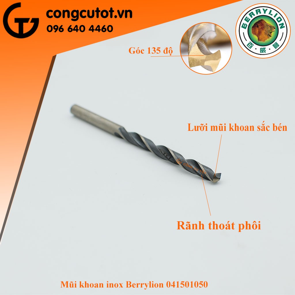 MŨI KHOAN INOX 5MM BERRYLION 041501050