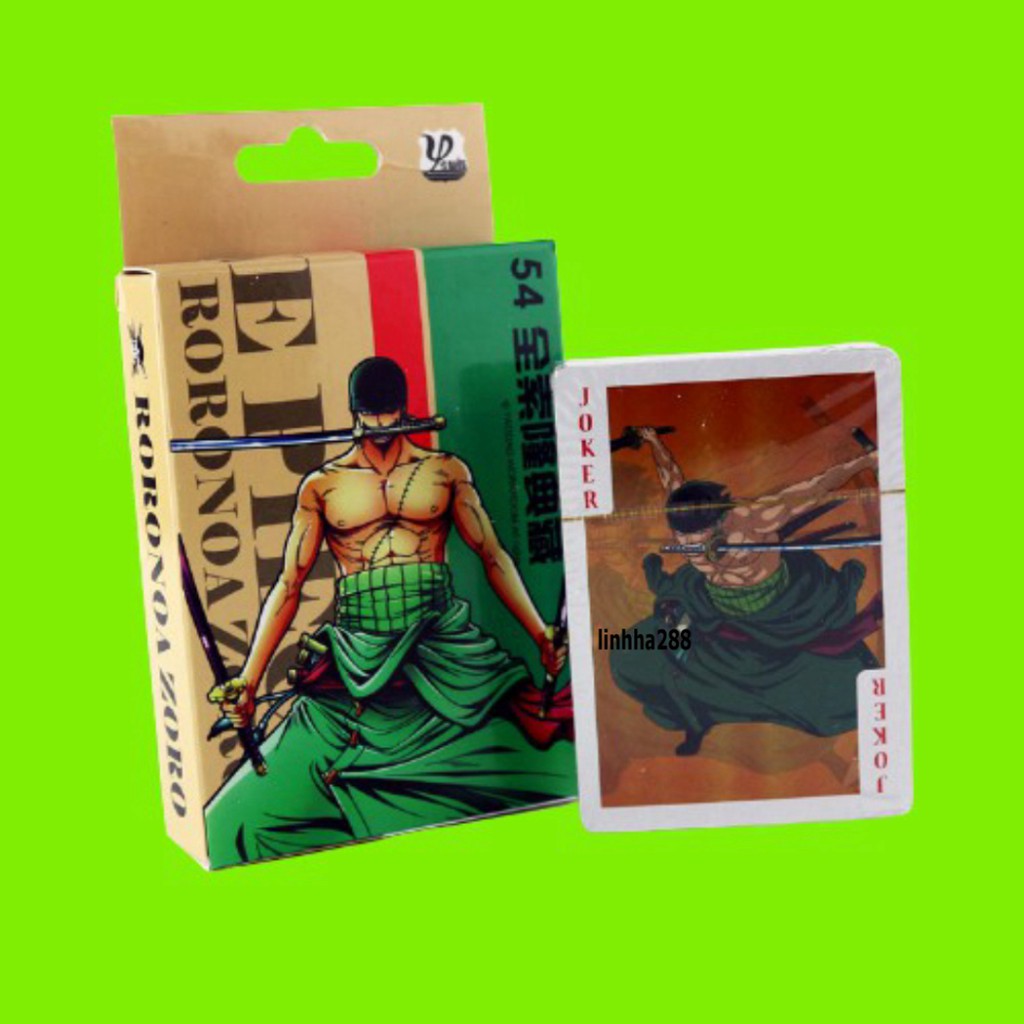 [CÓ SẴN[ Bộ bài tú lơ khơ One Piece, luffy, naruto, rozo, choper cao cấp 54 lá