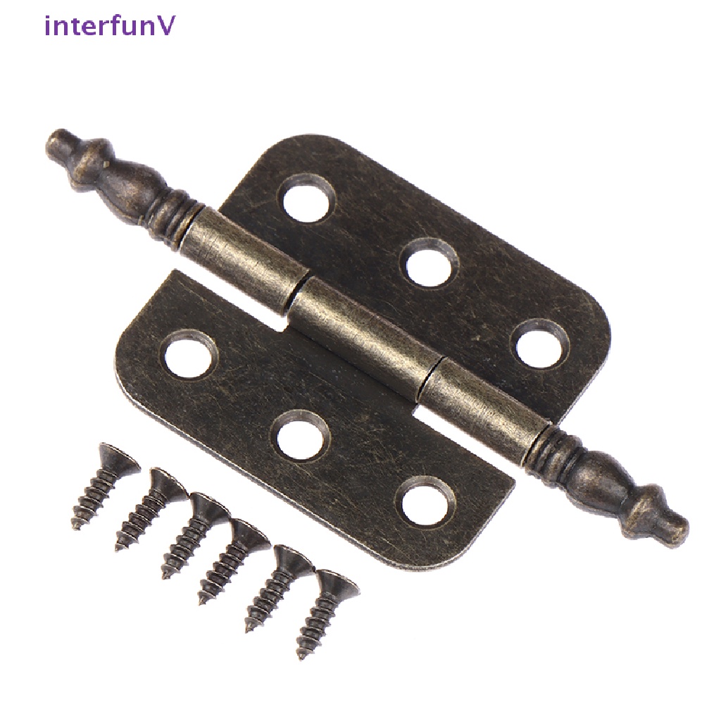 Set 2 Bản Lề 6 Lỗ Bằng Đồng Cổ Điển Cho Đồ Nội Thất Tủ