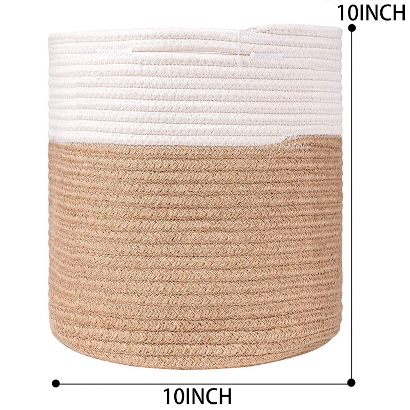 Set 3 Giỏ Đựng Đồ Chơi / Quần Áo Bằng Cotton Dệt Hình Tròn / Vuông Tiện Dụng