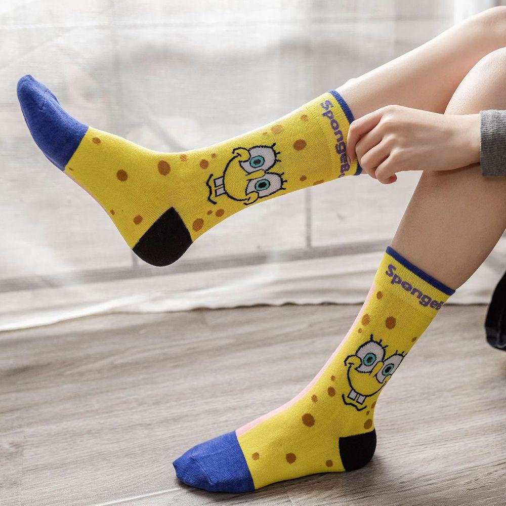 AROMA Vớ Thể Thao Co Giãn Thoáng Khí In Họa Tiết Hoạt Hình Spongebob Đáng Yêu Cho Nữ