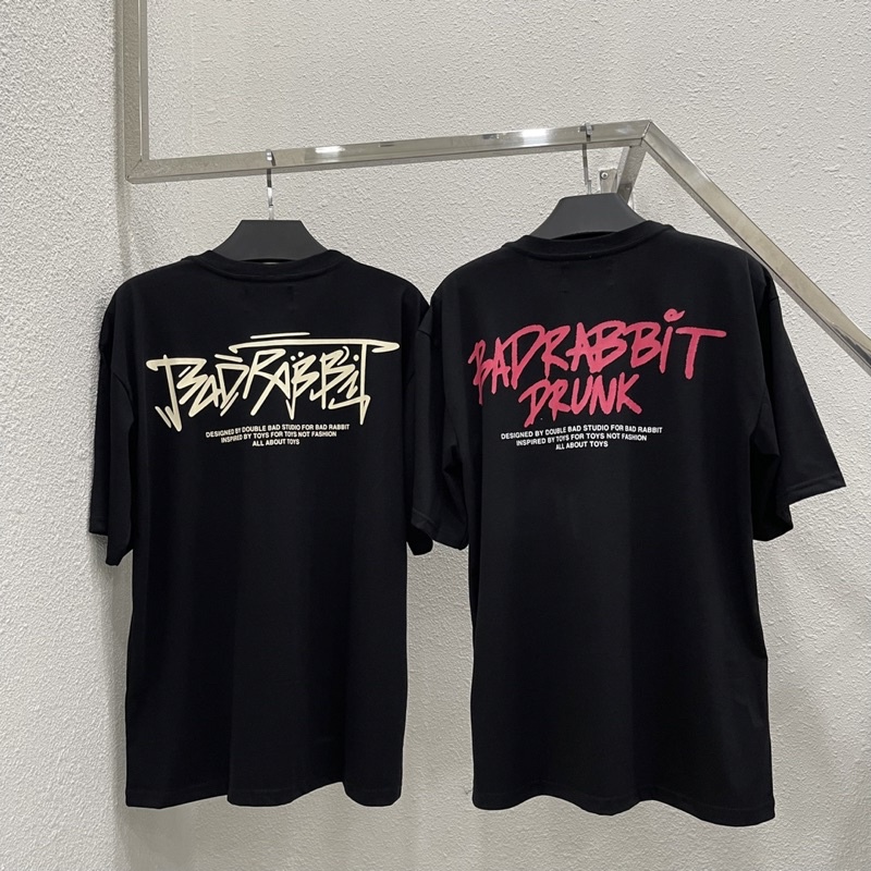 Áo Thun Tay Lỡ Unisex Bad Rabits SAY And DRUNK TEE màu ĐEN 🖤 /Nam nữ unisex/ Áo phông cổ tròn form rộng Jaystoree 🖤