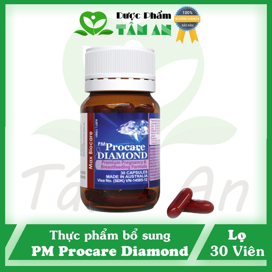 Viên uống tổng hợp PM Procare Diamond ⚡ 𝑪𝒉𝒊́𝒏𝒉 𝒉𝒂̃𝒏𝒈 ⚡ Bổ sung Sắt Vitamin và Khoáng chất cho Phụ nữ có thai, cho con bú