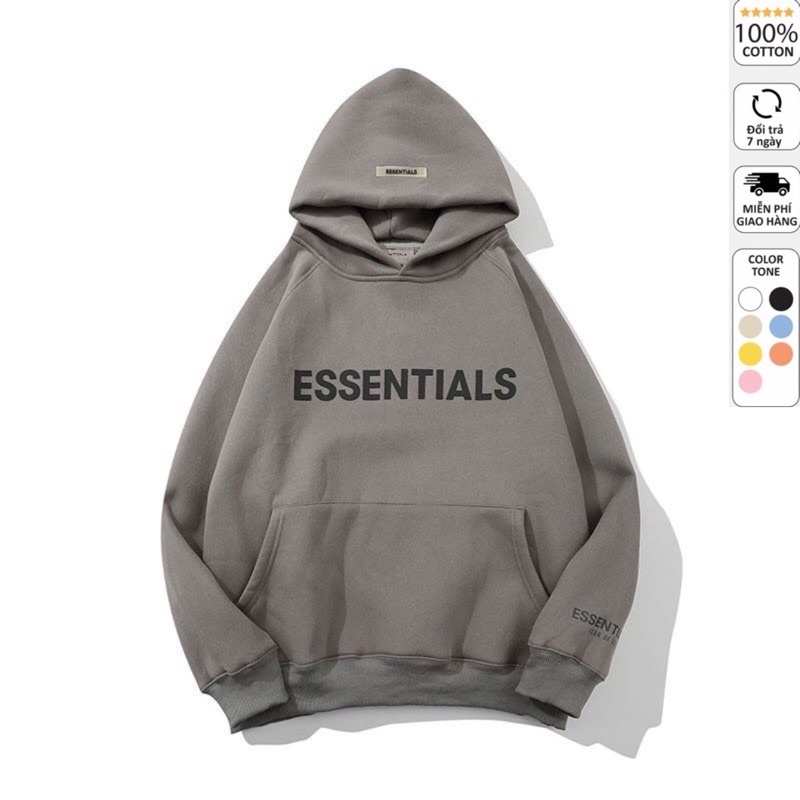 [Freeship]-Áo Hoodie ESSEN unisex nhiều màu sắc phom rộng vải cực dày full tag
