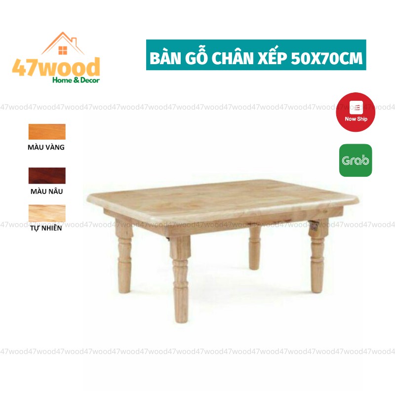 Bàn gỗ chân xếp đa năng kích thước 50x70cm | BigBuy360 - bigbuy360.vn